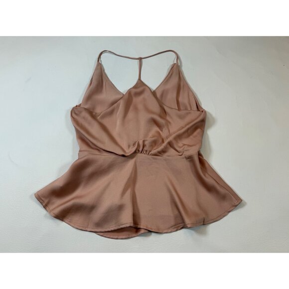 ASTR The Label Womens Wrap Peplum Tank Top Medium Blush Pink Sleeveless (GG72) - Picture 2 of 7